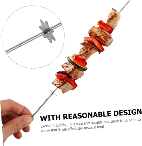 Vista 3 de Yardwe Parrilla de brocheta vertical, 10 piezas, pinchos de acero inoxidable