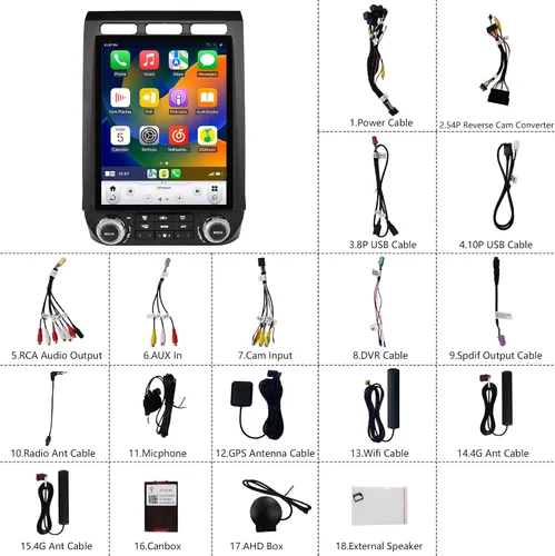 Vista 5 de LINKSWELL - Repuesto de radio Android de 12.1 pulgadas para F150 2015-2020 y 2017-2022 F250/F350/F450 Navegación GPS Android Unidad principal
