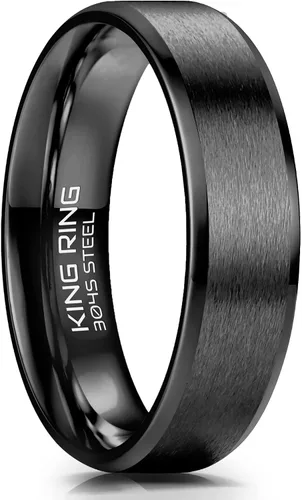 Vista 13 de King Ring 4/6/8mm Basic Rings – Super Polished Matt Finish Mens Rings Wedding Bands for Men & Women – Designed in USA