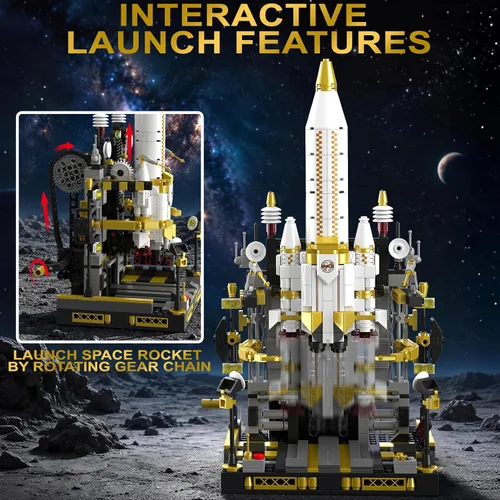 Vista 3 de Space Rocket Building Set, Rocket Launch Model Kit for Boys 8-12