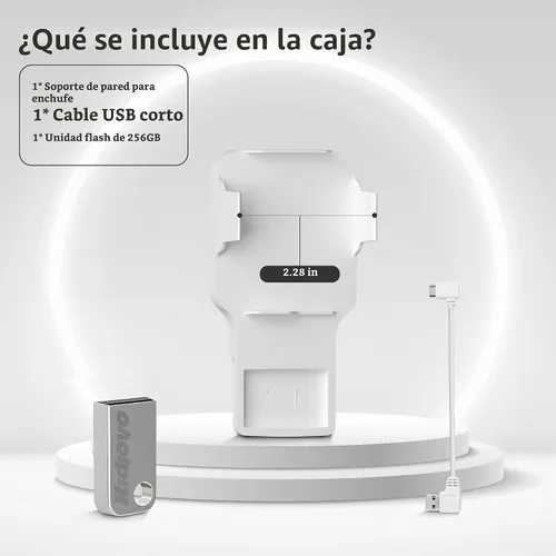 Vista 7 de Unidad flash USB Blink de 256 GB y soporte de pared para Blink Sync Module 2 con cable corto, ordena, ahorra espacio y mejora la seguridad sin
