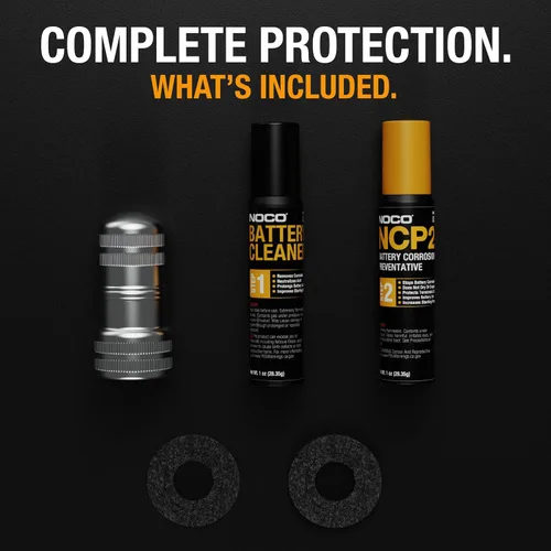 Vista 7 de NOCO NCP2 M401 Kit de limpieza de terminales de batería con spray preventivo de corrosión de batería, spray limpiador de batería, cepillo