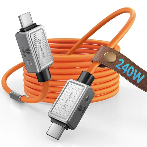 Vista 13 de PHIXERO Cable USB C a USB C de 240 W, aleación de zinc, 20 Gbps, 1.6 pies, negro