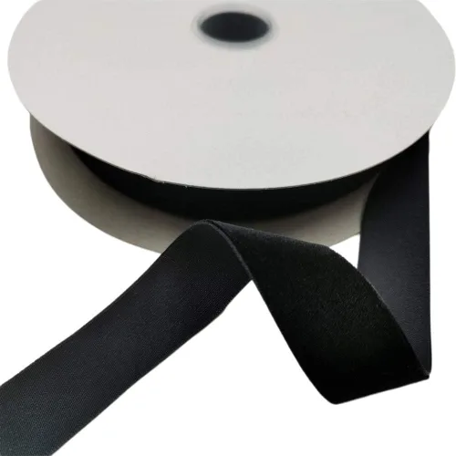 Vista 5 de Cinta de terciopelo de nailon de una sola cara, carrete de 1 pulgada x 25 yardas (negro)