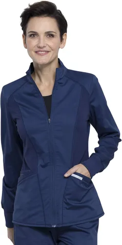 Vista 8 de Cherokee Revolution - Chaqueta médica para mujer con cremallera frontal Negro