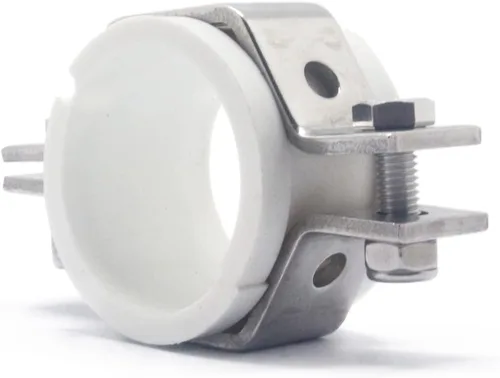 Vista 13 de QiiMii Percha de tubo hexagonal de 1.5 "acero inoxidable SS304 con amortiguador, correa de tubo ajustable con abrazadera de tubo