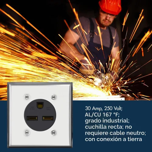 Vista 5 de Micmi Toma de corriente NEMA 6-30R, receptáculo resistente de 50 amperios 250 V 50A, para soldadores, cortadores de plasma, cocinas eléctricas