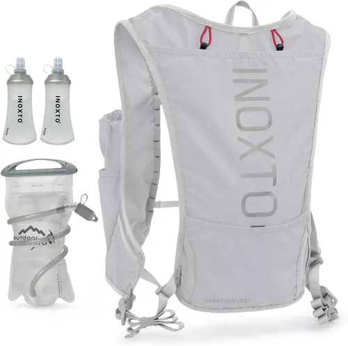 Vista 11 de INOXTO Running Hydration Vest Backpack,Lightweight Insulated Pack with 1.5L Water Bladder Bag Daypack for Hiking Trail Running Cycling Race Marathon