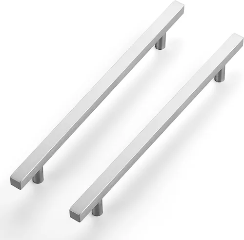 Vista 9 de Ravinte - Paquete de 5 manijas cuadradas para gabinete de cocina de 2 pulgadas, níquel cepillado, tiradores de gabinete de níquel satinado, hardware