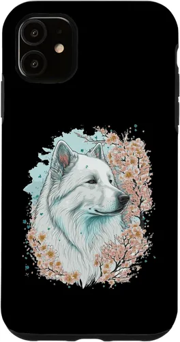 Vista 5 de iPhone 15 Samoyed Cherry Blossom Dog Japanese Sakura Flower Case