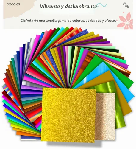 Vista 5 de VViViD Rollo de vinilo adhesivo permanente DECO65 Glitter Gold para manualidades, rollo de 1 pie x 6 pies