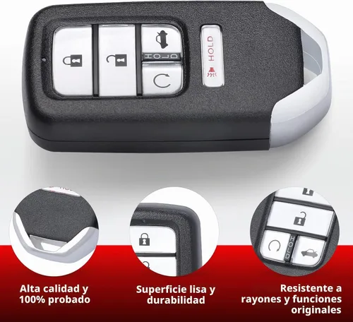 Vista 5 de Llave de entrada sin llave inteligente de proximidad remota de 5 botones 433Mhz Transmitor de control para Honda Accord 2018 2019 2020 2021 2022