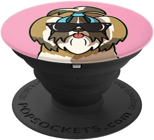 Vista 4 de Shih Tzu – Escuadra para perro con diseño de mamá, color rosa