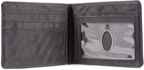 Vista 4 de Big Skinny Cartera delgada de cuero bi-fold para hombre, con capacidad para hasta 25 tarjetas