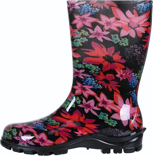 Vista 3 de Asgard - Botas de lluvia a media pantorrilla para mujer, impermeables.