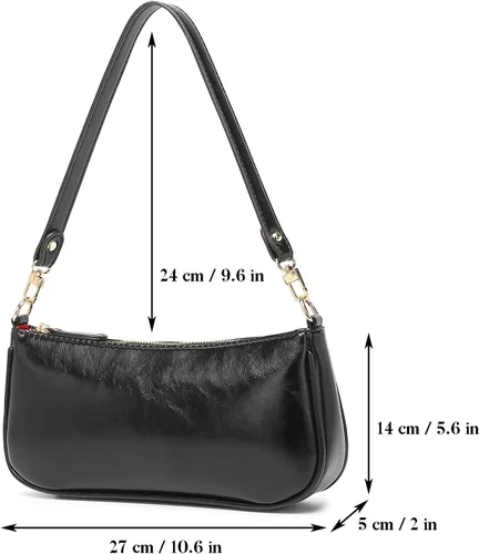 Vista 3 de Barabum Bolso de mano clásico retro con cierre de cremallera para mujer