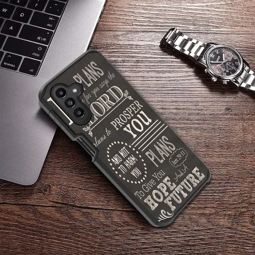 Vista 3 de Funda para Galaxy A13 5G, 2 en 1 híbrida de policarbonato duro y silicona suave, resistente, doble capa, a prueba de golpes, funda de protección