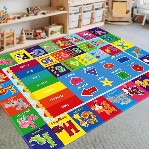Vista 11 de Alfombra infantil para sala de juegos, alfombra educativa ABC, alfombra suave antideslizante para bebé, alfombra de juego para bebé, alfombra