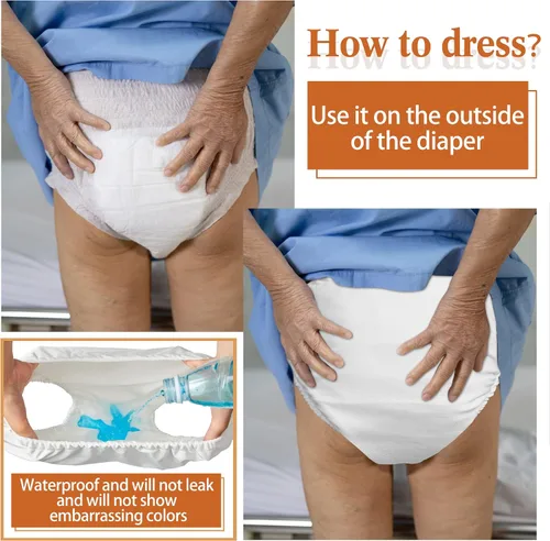 Vista 5 de Pañales de natación para adultos, pañales lavables y reutilizables para piscina, pañal de natación para mujeres y hombres, talla L, cintura 38-40