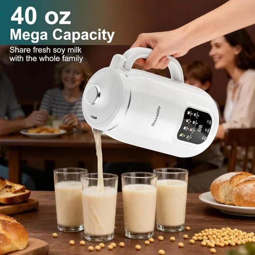 Vista 3 de 8 in 1 Nut Milk Maker Machine, 40oz Soy Milk Maker Blender, Homemade Soy Milk, Oat Milk, Almond Milk, Juice, Plant Based and Non Dairy Beverages
