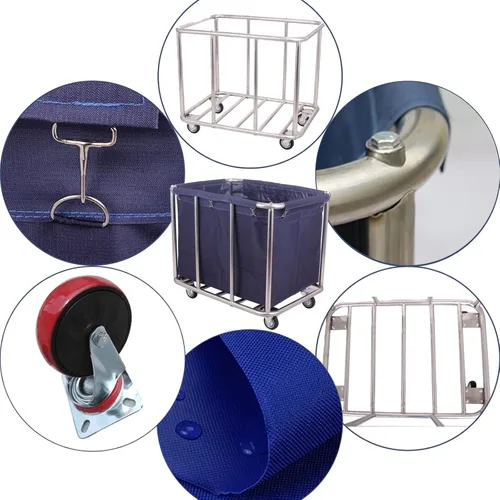 Vista 3 de Easyars Carrito de lavandería grande con ruedas, cesta de almacenamiento con ruedas de alta resistencia, camión de carga de 330 libras para hoteles