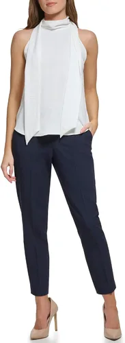 Vista 2 de Tommy Hilfiger Blusa de cuello tipo bufanda drapey para mujer