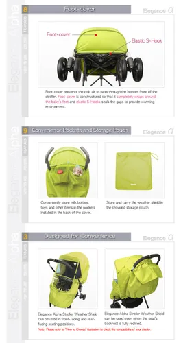 Vista 6 de Manito Elegance Alpha Stroller Protector meteorológico/cubierta de lluvia - Púrpura