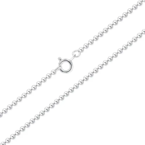 Vista 2 de Collar de cadena de plata de ley 925 - Collar de cadena de bolas - Cadena de plata - Cadena de plata para mujer - Cadenas de plata para hombre