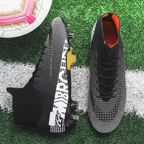 Vista 6 de UVCDE Zapatos de fútbol para hombre para fútbol atlético profesional CR TF Ground Outsoles AG Team Negro