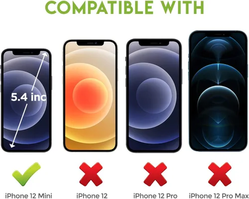 Vista 2 de Protector de pantalla para iPhone 12 Mini, pantalla de vidrio templado (5.4 pulgadas) compatible con Apple (paquete de 3)