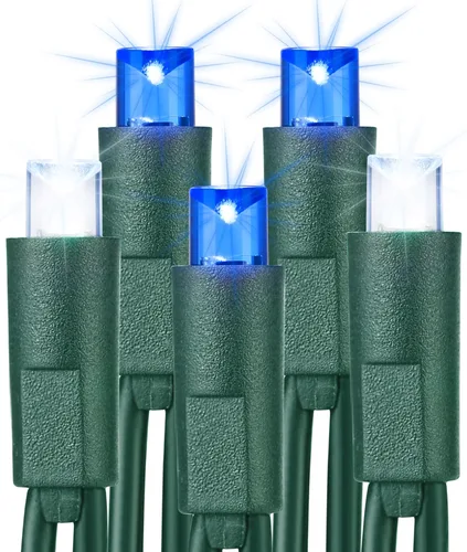 Vista 11 de Brizled Luces de Navidad rojas y verdes, 33 pies, 100 luces LED de 0.197 in, mini luces de Navidad de gran angular conectables, luz de árbol