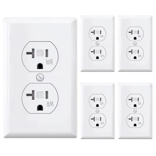 Vista 14 de ELEGRP Receptáculo dúplex con placa de pared, toma de pared eléctrica estándar de 20 A 125 V, resistente a manipulaciones TR y resistente a