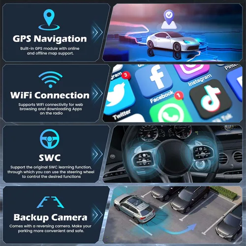Vista 4 de [5G WiFi DSP 4+64G] Hikity Android 15 Estéreo para automóvil para Toyota Tacoma 2005-2015 con Carplay Android Auto, pantalla táctil IPS de 9
