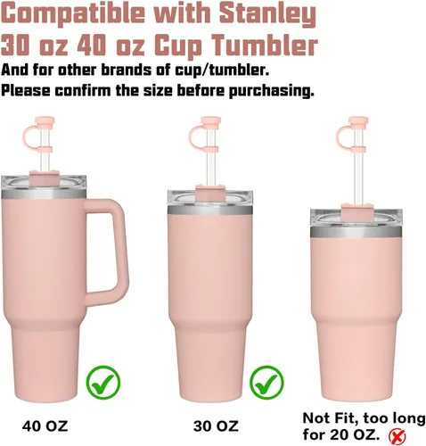 Vista 5 de Cubierta de popote de repuesto para tapón de derrames para Stanley Cup 40 oz 30 oz Quencher