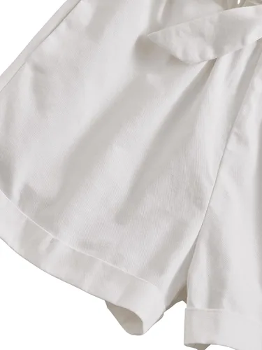 Vista 4 de Floerns Pantalones cortos de papel con cintura elástica y pierna recta para niñas