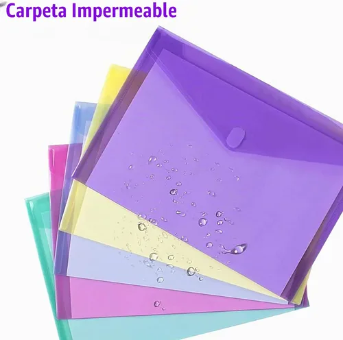 Vista 2 de Sooez Paquete de 6 sobres de plástico, carpetas de archivos de plástico para documentos, carpeta escolar transparente, carpetas de archivos