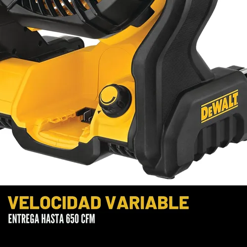 Vista 5 de DEWALT 20V MAX Ventilador portátil, ventilador de taller inalámbrico recargable con batería, hasta 4.5 horas de duración, velocidad variable, 650