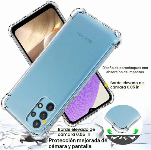 Vista 2 de Yiakeng Funda protectora para Samsung Galaxy A32 5G con protector de pantalla, transparente, delgada, de silicona suave, TPU protectora para Samsung