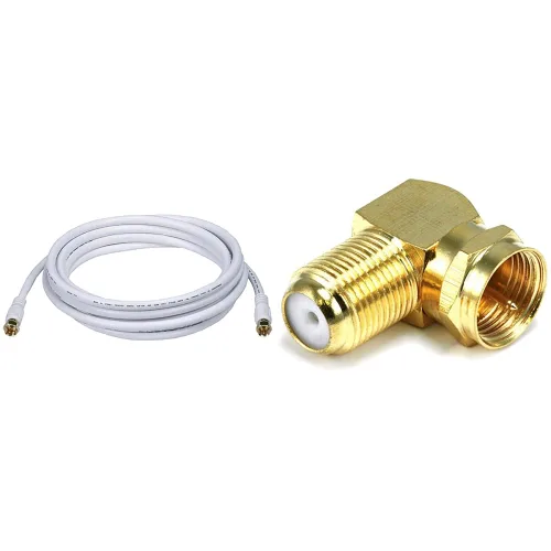 Vista 28 de Monoprice RG6 Quad Shield CL2 - Cable coaxial con conector tipo F para televisión, 1.5 pies