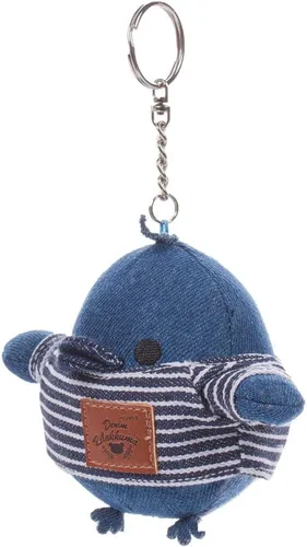 Vista 2 de Rilakkuma Kiiroitori San-X - Llavero de peluche de mezclilla original, Azul
