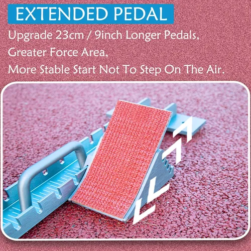 Vista 4 de 35in High-Level Starting Blocks Aircraft Grade Aluminum Running Track Blocks Waterproof and Rustproof Adjustable Pedals for Track and Field