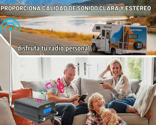 Vista 4 de Transmisor FM de 3,280.8 ft, transmisor de radio estéreo de largo alcance de 7 W para autocar, espectáculo de luz de iglesia, supermercado, escuela