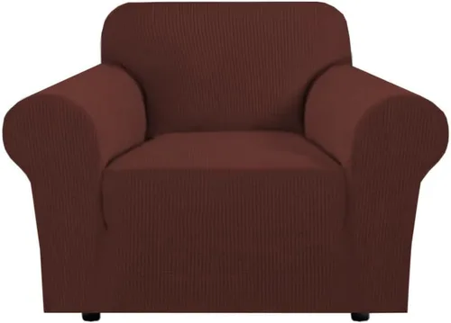 Vista 85 de H.VERSAILTEX Funda elástica para sofá, fundas suaves para muebles de 3 cojines, con tela jacquard gruesa a cuadros con parte inferior elástica, sofá