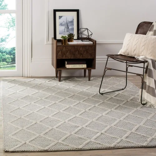 Vista 19 de SAFAVIEH Colección Natura - Alfombra decorativa de 2 x 3 pies, gris, hecha a mano de lana y viscosa, ideal para áreas de alto tráfico en entrada