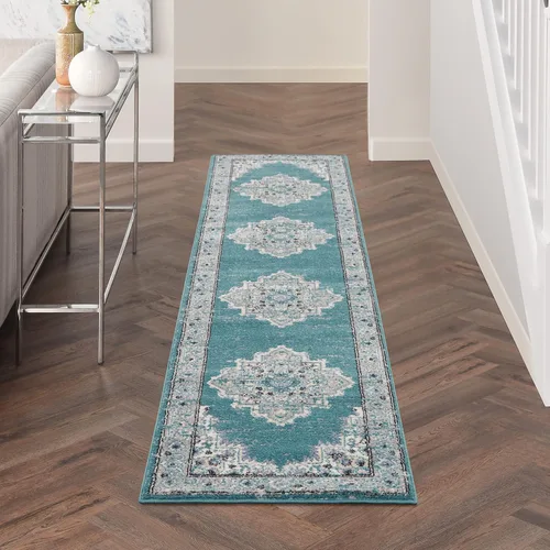 Vista 28 de Nourison Passion Alfombra marfil/negro, de 2 pies 2 pulgadas x 10 pies, fácil de limpiar, no desprende pelo, para habitación, sala, comedor, cocina