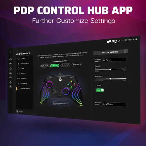 Vista 3 de PDP Afterglow Wave LED Controller for Xbox Series XS Xbox One Windows 1011