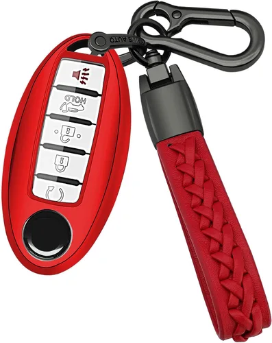 Vista 8 de Kirsnda - Funda para llavero de Nissan con cadena, funda protectora de TPU suave para llaves de auto, compatible con Altima Rogue Maxima Pathfinder
