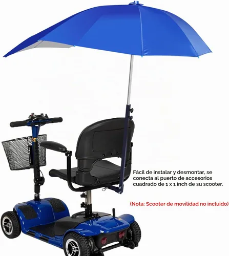 Vista 5 de Toldo Parasol para Scooters de Movilidad, Accesorio de Capota Convertible para Lluvia y Sombrilla