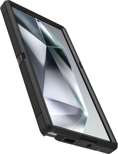 Vista 3 de OtterBox Funda transparente para Samsung Galaxy S24 Ultra Defender Series XT, lado oscuro (negro/transparente), sin pantalla, resistente, con cordón