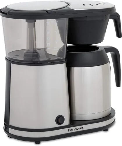 Vista 4 de Bonavita Cafetera de goteo de 8 tazas, vertido con un toque, preparación con pausa automática con jarra térmica de doble pared de acero inoxidable